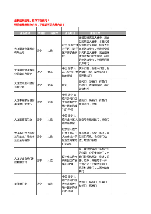 新版辽宁省大连折叠门工商企业公司商家名录名单联系方式大全11家