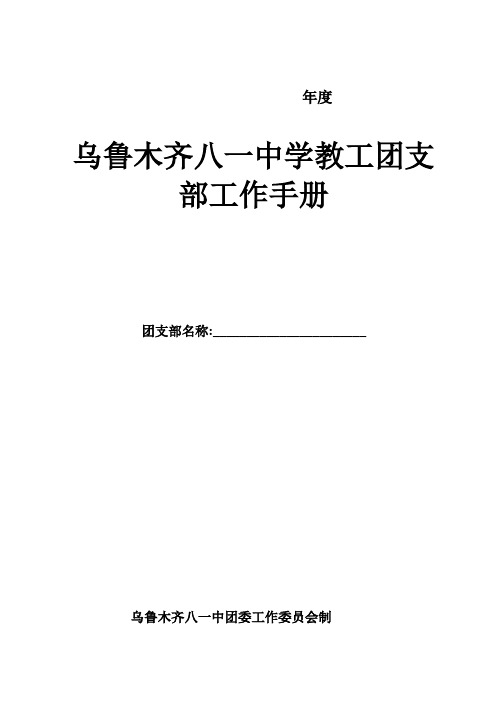 乌鲁木齐八一中学教工团支部工作手册