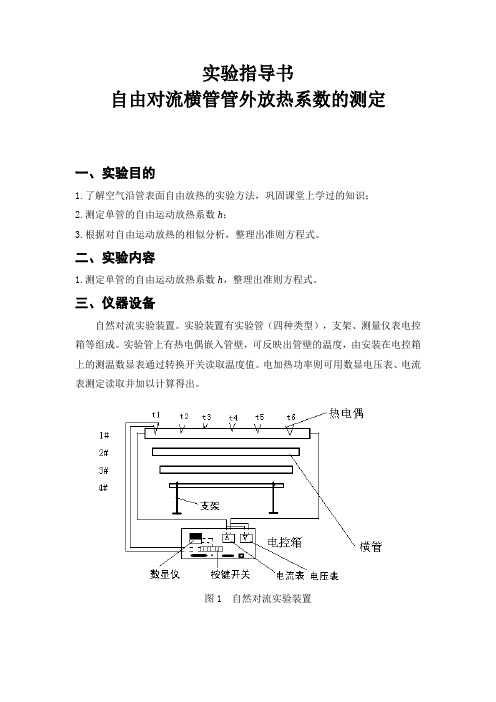 自由对流横管管外放热系数的测定实验指导书