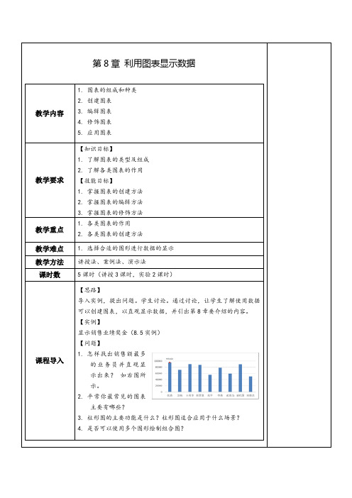 Excel数据处理与分析实例教程(微课版第3版)-电子教案第8章 利用图表显示数据