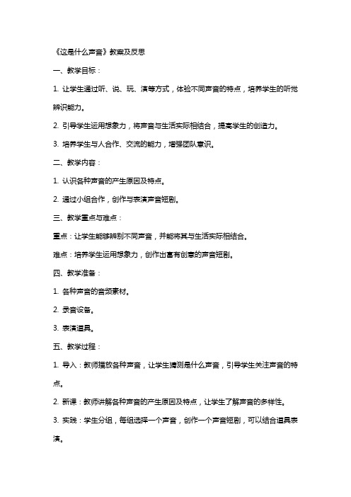 这是什么声音》教案及反思