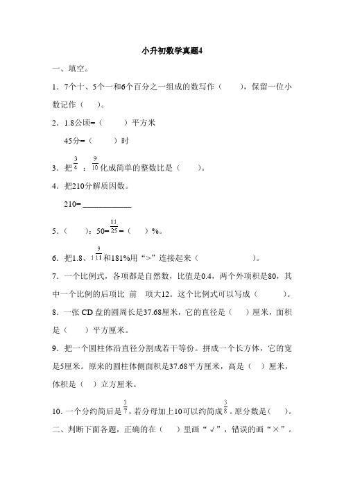 小升初数学 鲁教版