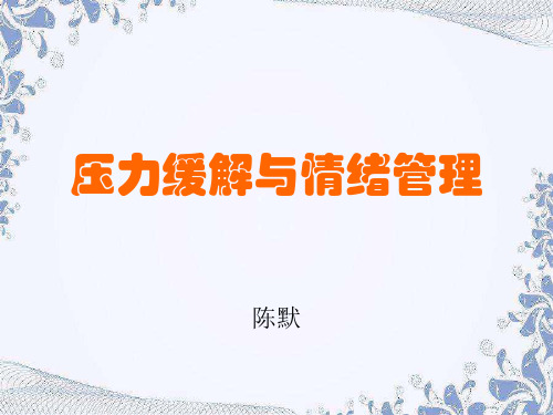 陈默：压力缓解与情绪管理