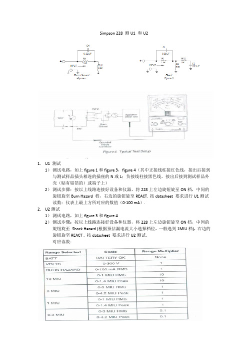 Simpson 228 测U1 和U2指导