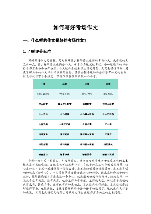 经验总结：如何写好考场作文