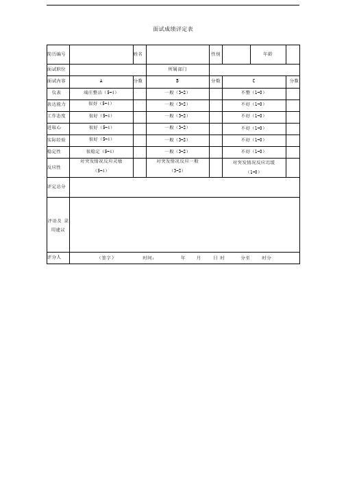 面试考核表