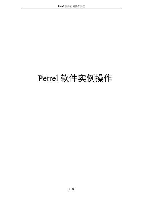 Petrel软件实例操作流程