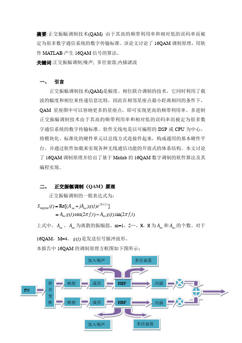 基于matlab程序的16qam基带信号处理编程.