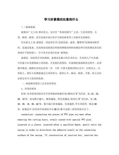 学习好素描应注意些什么