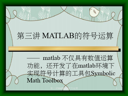 第三讲MATLAB符号运算