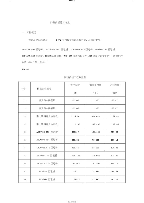 桥梁防撞护栏专项施工方案