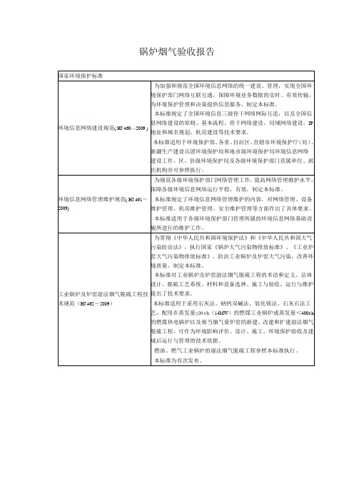 锅炉烟气验收报告