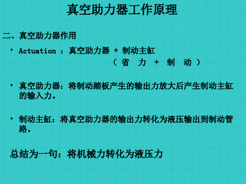 关于真空助力器工作原理简介