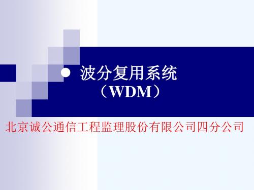 光纤通信系统波分复用系统_WDM