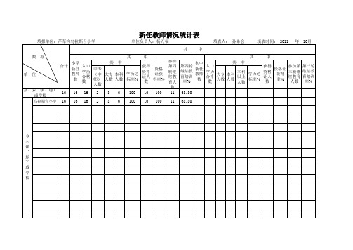2011-2012小学师资队伍档案表册