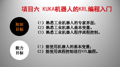 《KUKA工业机器人操作与编程》项目六KRL编程入门