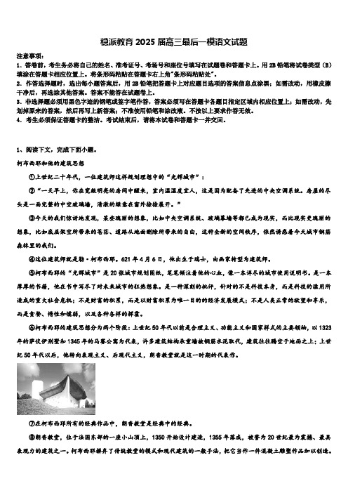 稳派教育2025届高三最后一模语文试题含解析