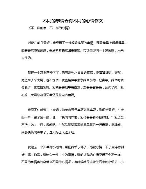 不同的事情会有不同的心情作文