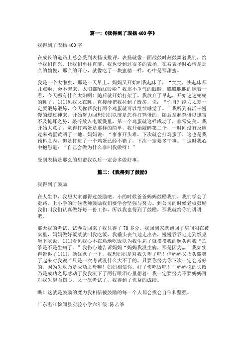 作文我得到了鼓励400字