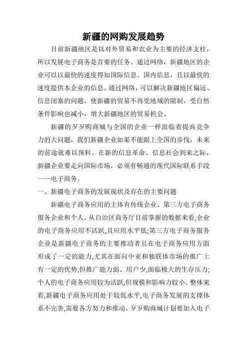 新疆电子商务发展
