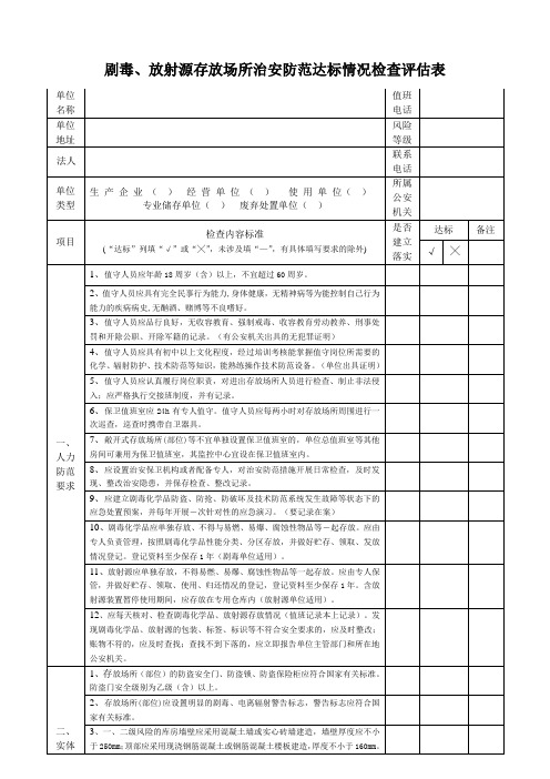 剧毒、放射源存放场所治安防范达标