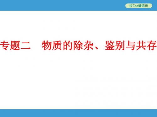 2018中考化学复习专题二 物质的除杂、鉴别与共存