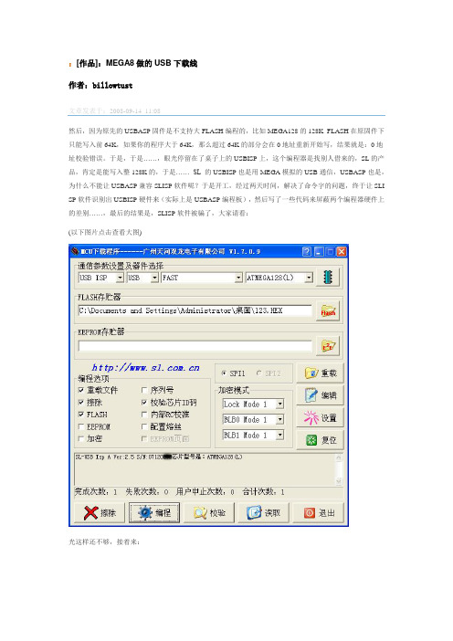 [作品]：MEGA8做的USB下载线
