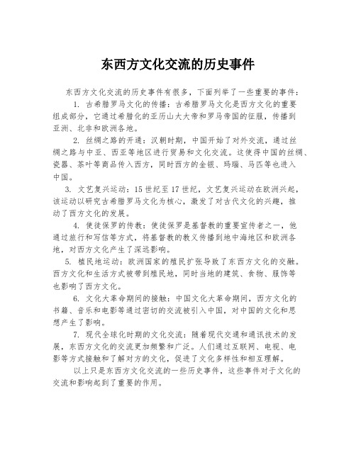 东西方文化交流的历史事件