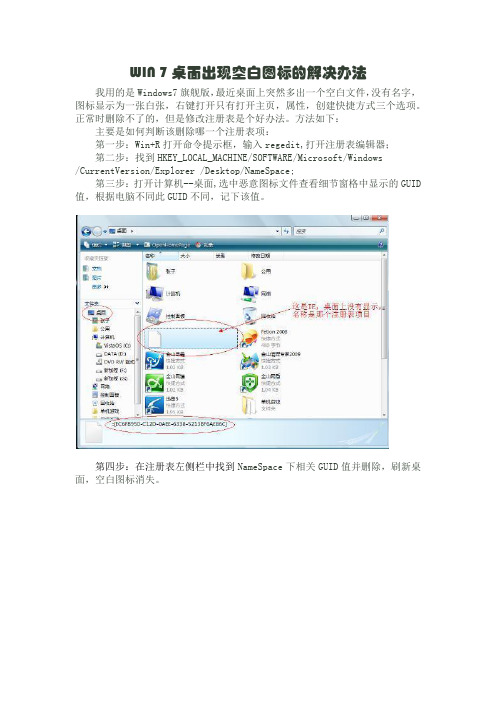 WIN 7桌面出现空白图标的解决办法