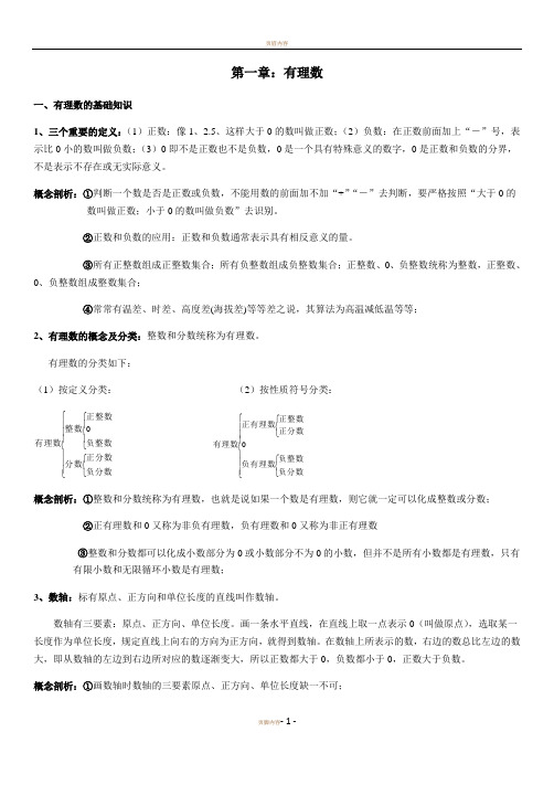 七年级上册数学基础知识