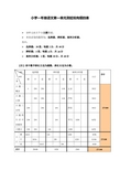 小学语文一年级单元测验双向细目表