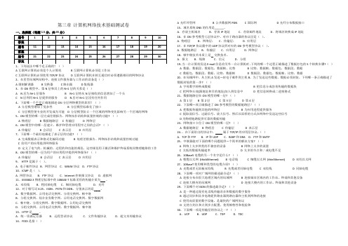 《计算机网络技术基础》第三章单元测试题