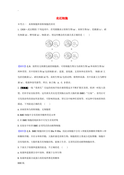 高考生物一轮复习 第1章 走近细胞练习(含解析)新人教版必修1-新人教版高三必修1生物试题