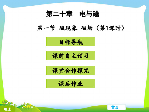 202X人教版九年级物理上册教学课件：第二十章 电与磁 第一节 磁现象 磁场(第1课时)