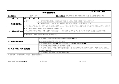 板式家具工序质量标准及检验规范