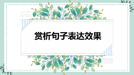 高考专题复习赏析句子表达效果课件26张