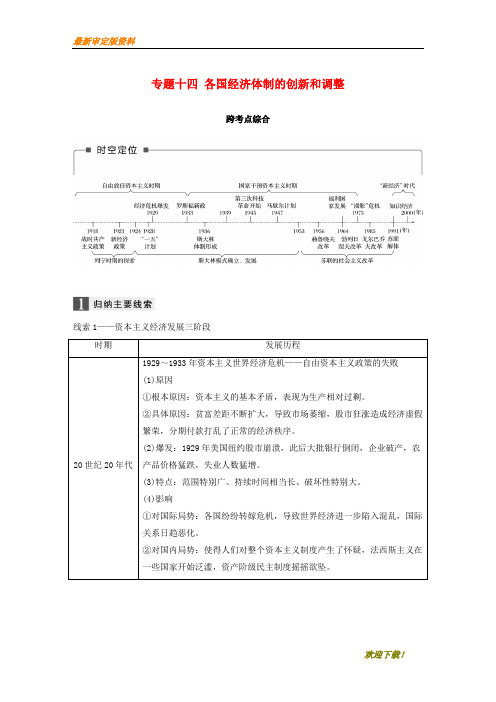 【名师推荐资料】(浙江选考)2020版高考历史一轮总复习 专题十四 各国经济体制的创新和调整跨考点综合学案