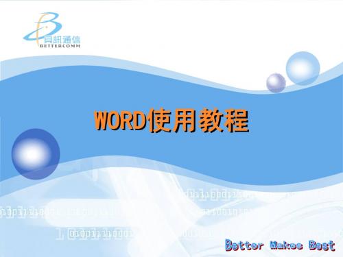 2007版WORD使用教程