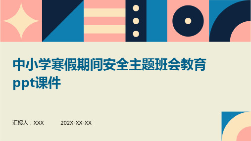 中小学寒假期间安全主题班会教育PPT课件