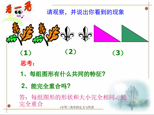 全等三角形的定义与性质经典实用