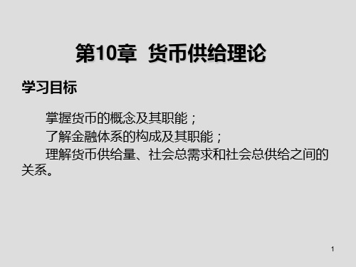 西方经济学第10章  货币供给理论