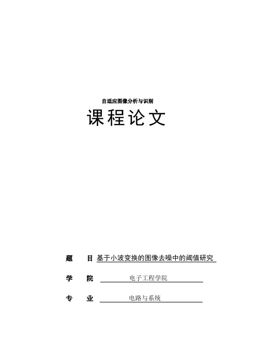 基于小波变换的图像去噪中阈值选取的研究