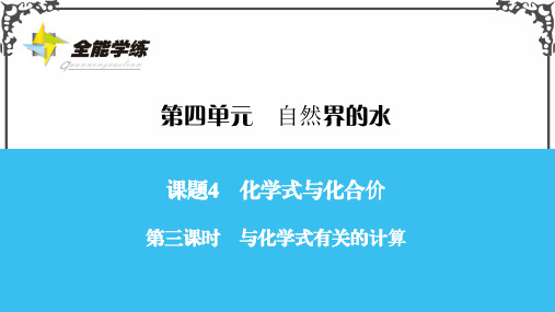 人教版九年级化学第三课时 与化学式有关的计算课件