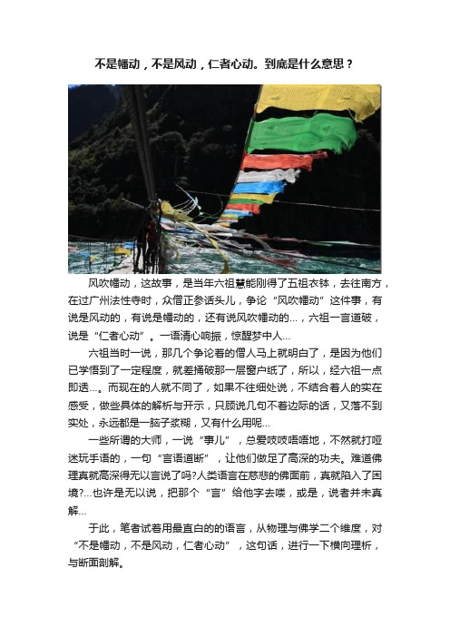 不是幡动，不是风动，仁者心动。到底是什么意思？