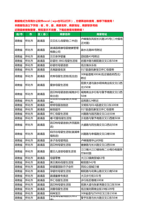 2020新版湖南省怀化市溆浦县月子服务工商企业公司商家名录名单黄页联系号码地址大全60家