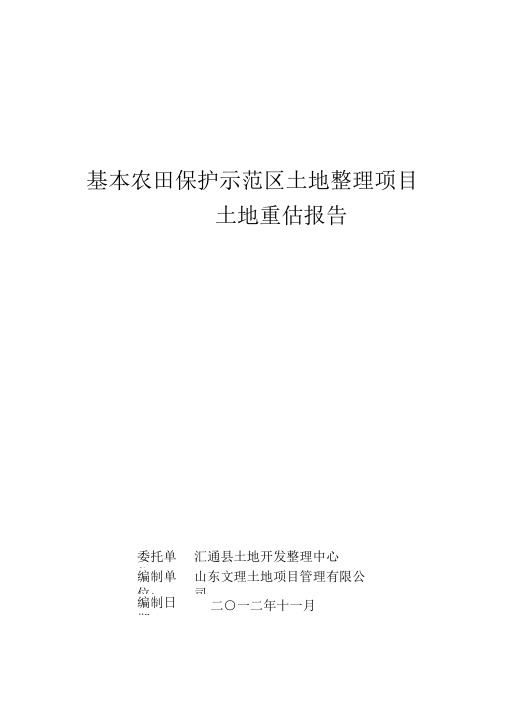 县基本农田土地整理项目重估报告