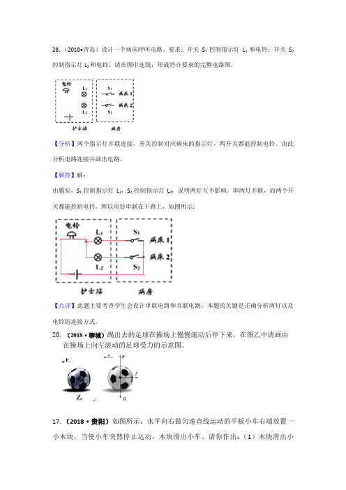 2018全国中考物理专题分类——作图题