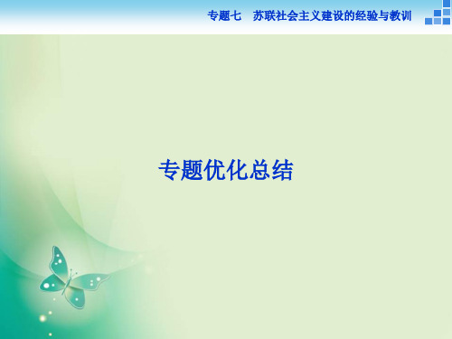 历史人民版必修2 专题七 苏联社会主义建设的经验与教训 课件