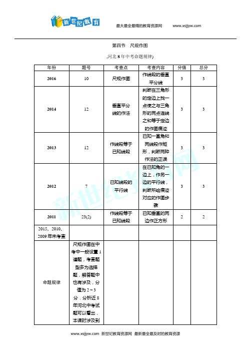 2017河北中考数学《4.4尺规作图》教材知识梳理