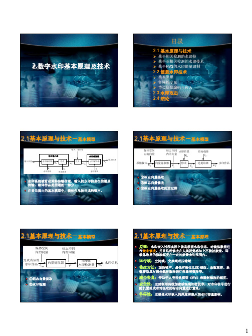 数字水印基本原理及技术(2学时)